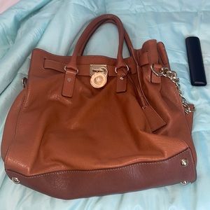 Brown leather MK bag